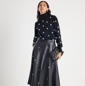 Boss Marc New York Black Leather Skirt!.